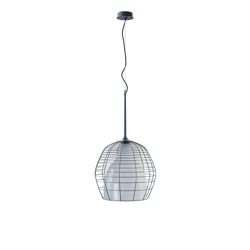 Cage hanglamp Large, zwart/wit